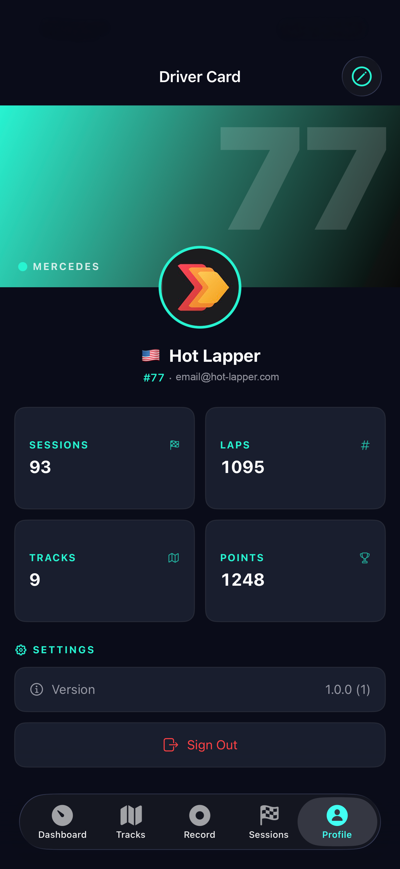 Hotlapper Driver Profile