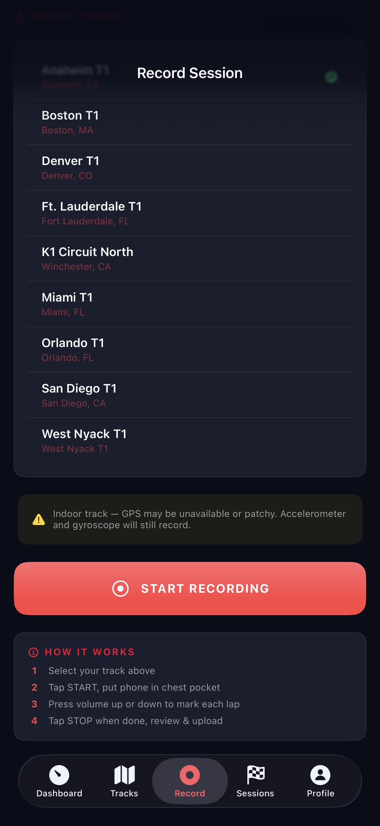 Hotlapper Record Session